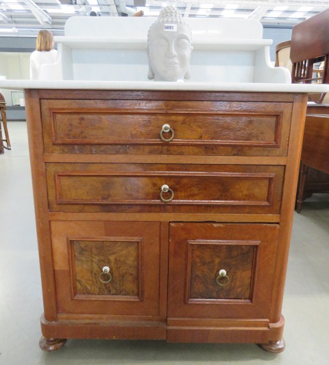 Marble topped wash stand with fitted commode