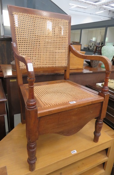 Commode chair with Bergere seat and back