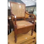 Commode chair with Bergere seat and back