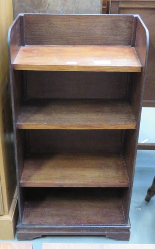 Oak open-fronted bookcase