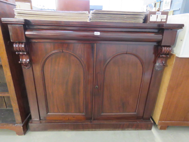 Victorian mahogany two door chiffonier