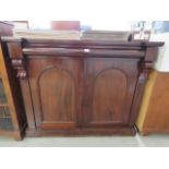 Victorian mahogany two door chiffonier