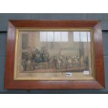 Framed and glazed coloured engraving 'Castle Square, Brighton' 67cm by 48cm (including frame)
