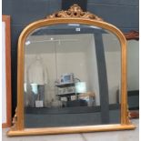 Bevelled over-mantel in gilt frame