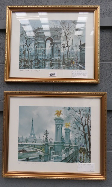 5264 Pair of framed and glazed Parisian prints