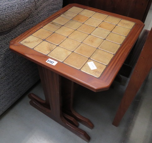 Tile topped nest of three table