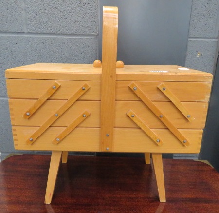Beech cantilever sewing box