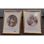 2 framed and glazed Moorland prints entitled Delia in the Country and Delia in Town
