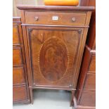 Edwardian single door cupboard with inlay and drawer over