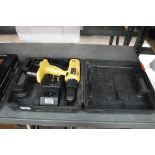 Cased AmTech 18v cordless drill with battery and charger