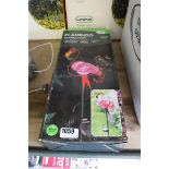 Boxed solar powered flamingo stake light