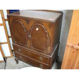 2089 Burr walnut cabinet with 2 drawers to base