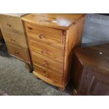 2035 Pine 4 drawer bedside