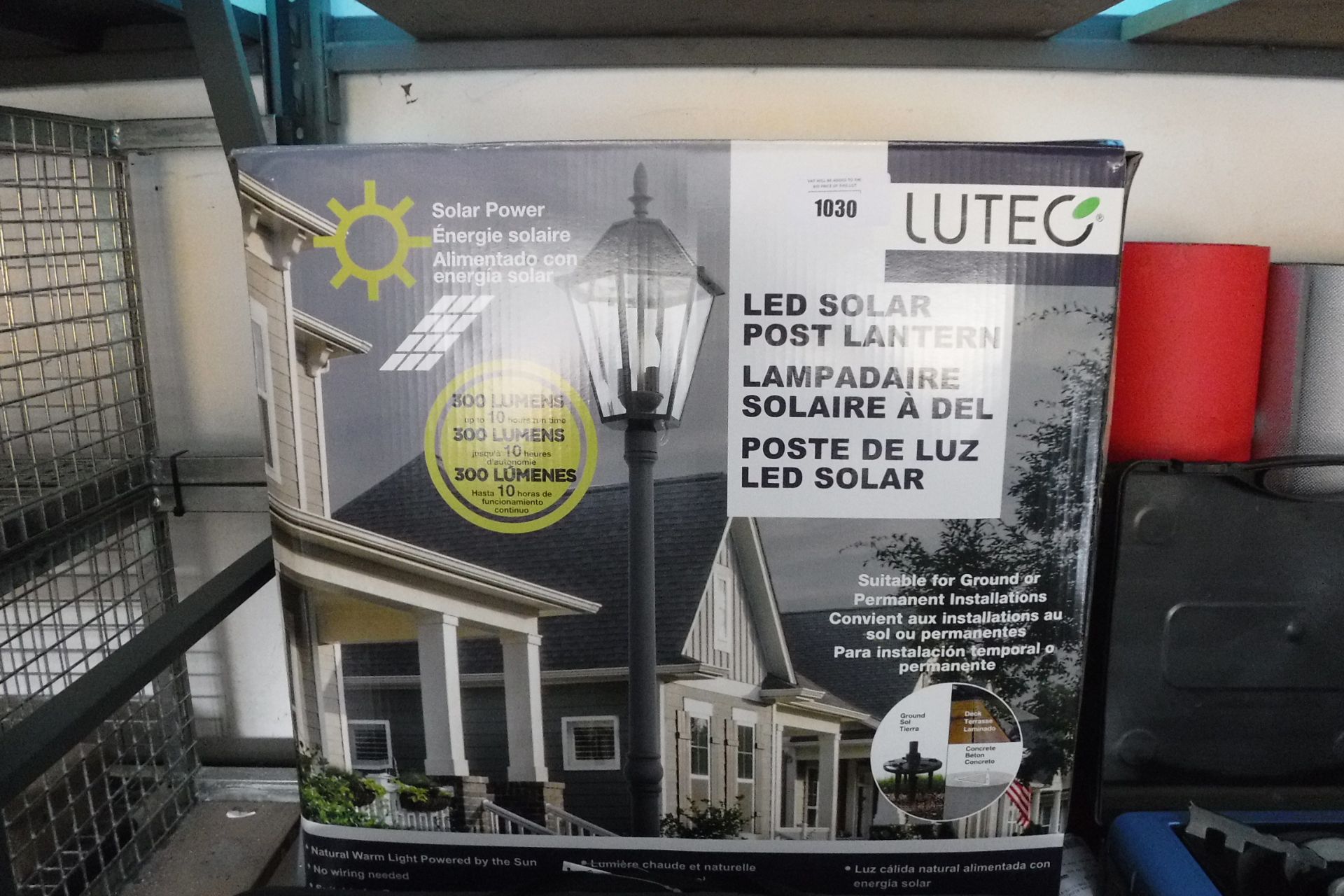 Boxed Lutec LED solar post lantern