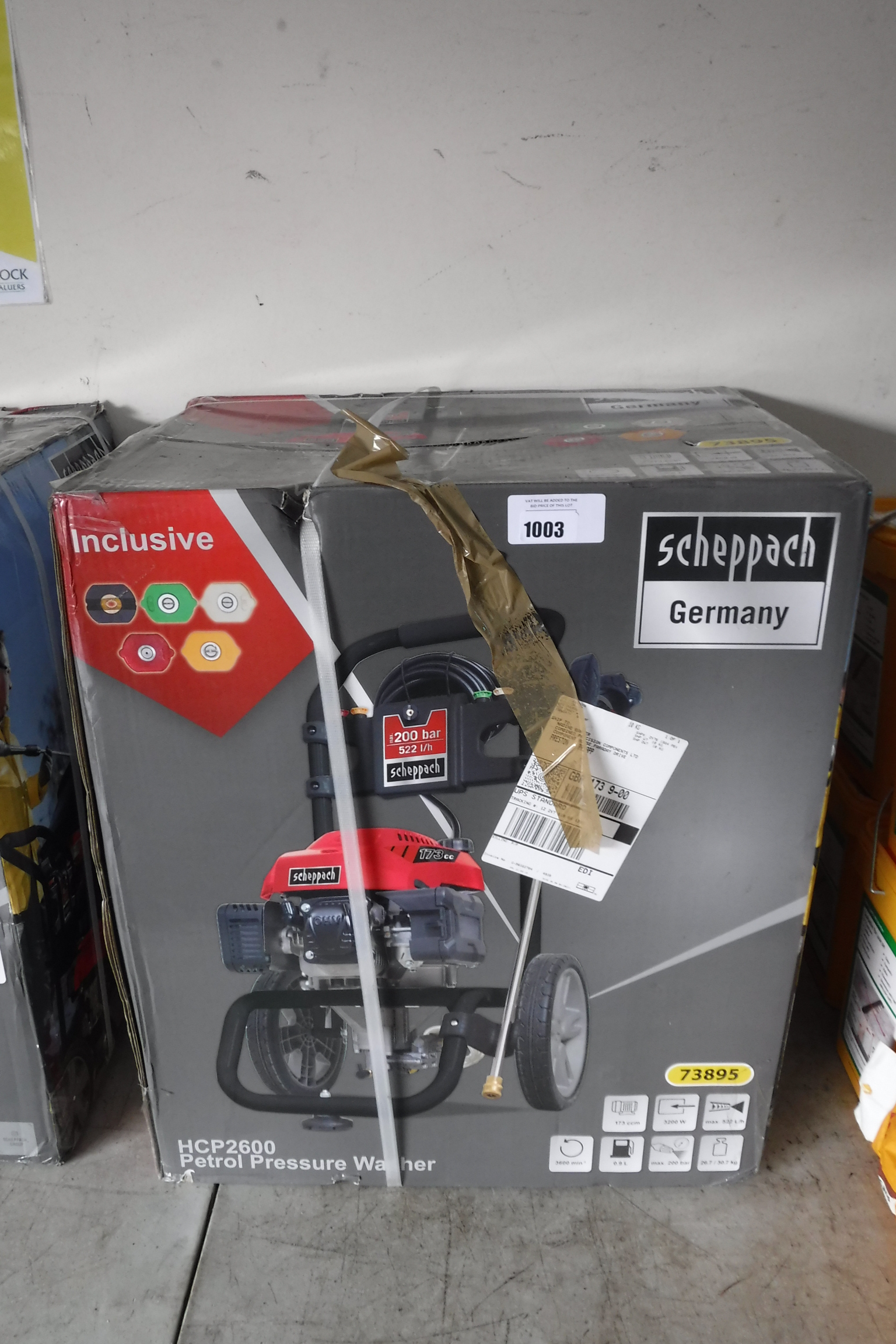 Boxed Scheppach petrol pressure washer