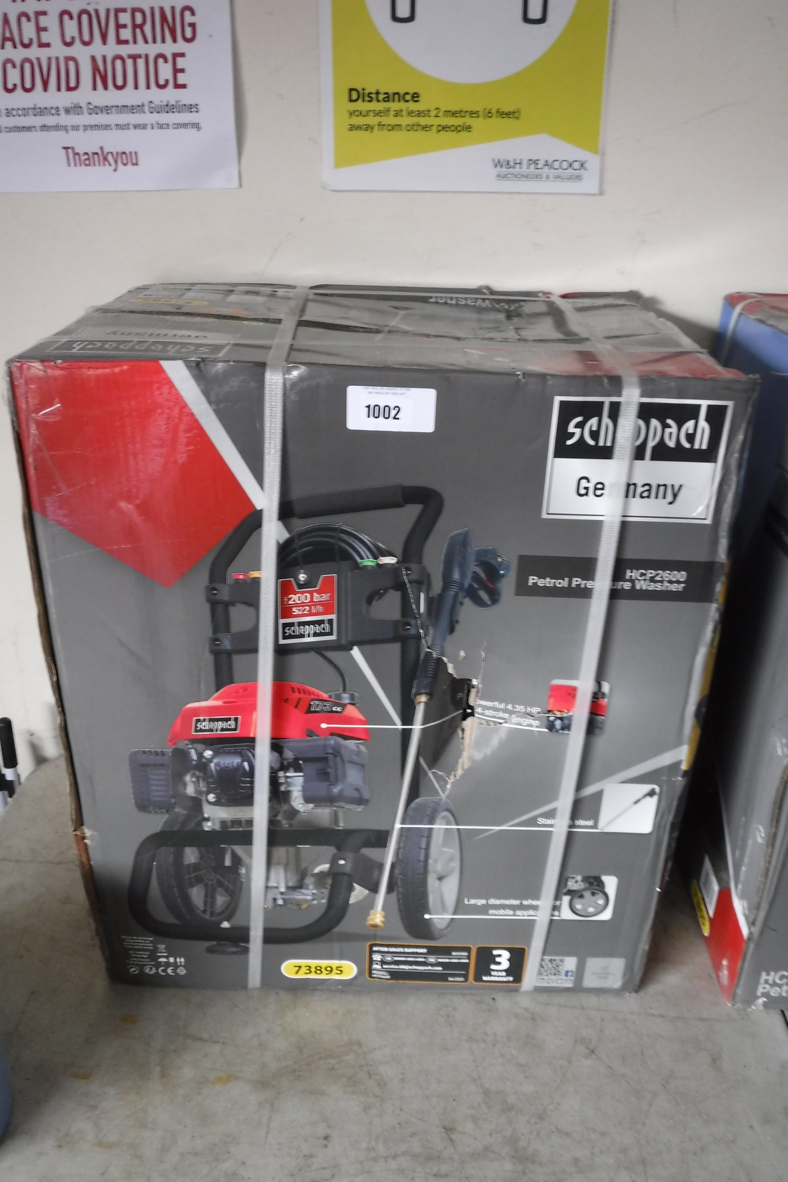 Boxed Scheppach petrol pressure washer