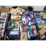 Crate of mixed, mainly boxed, die cast vehicles