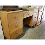 2031 Mid century oak dressing unit on tapered supports