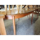 2080 Mid century teak extending dining table with radiused ends
