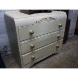 2100 Cream and gilt painted chest of drawers