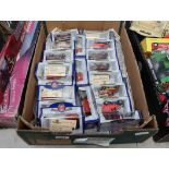Crate of Oxford die cast vehicles