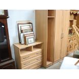 Wood effect bedroom suite comprising wardrobe and 3 drawer chest