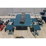 Green foldout picnic table