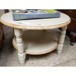 2045 Painted and pine 2 tier circular occasional table