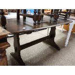 Dark oak bar style dining table