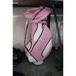 Ladies William Hunt Trilby Tour golf bag in pink and white