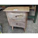 2 drawer hardwood bedside unit