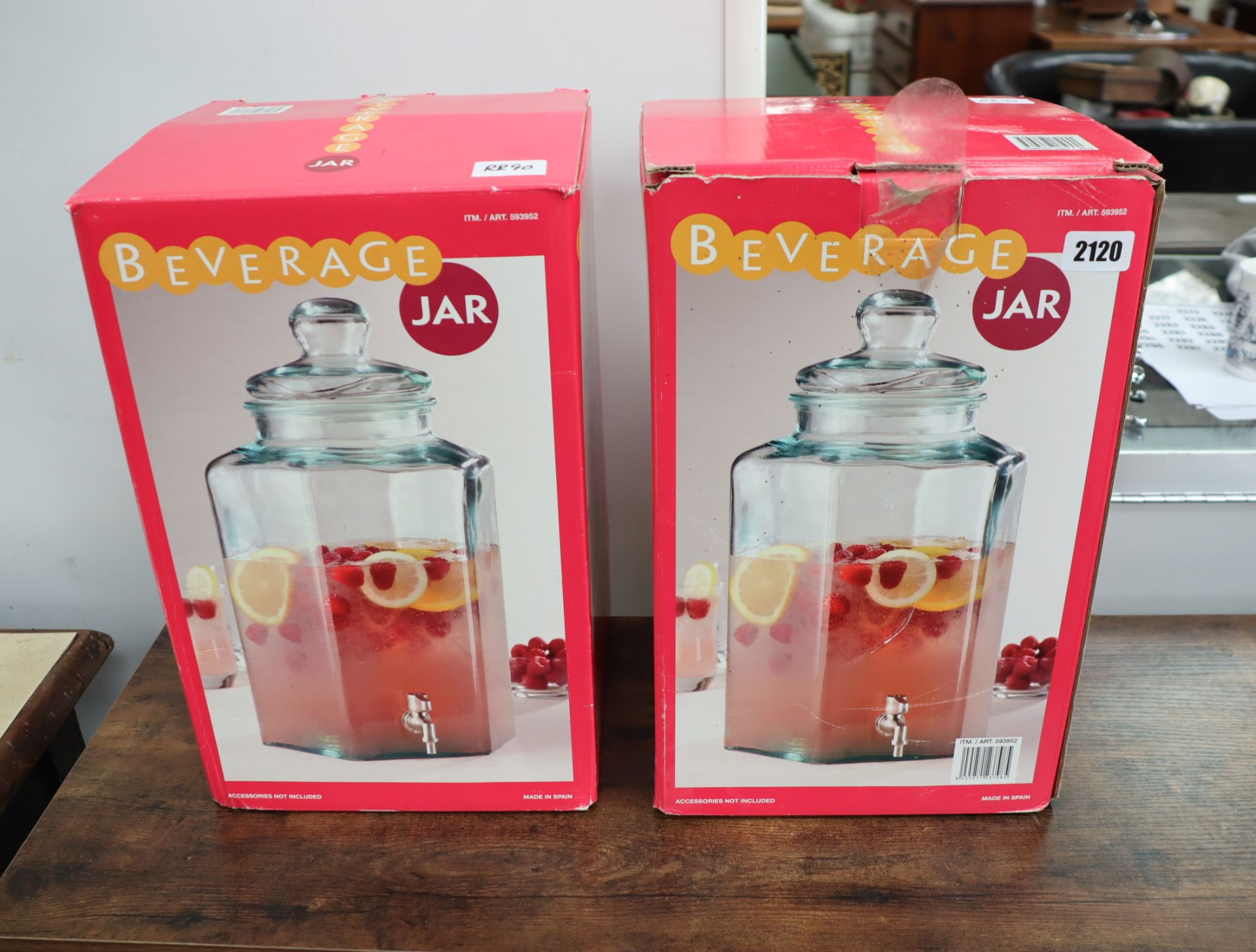 2 boxed beverage jars