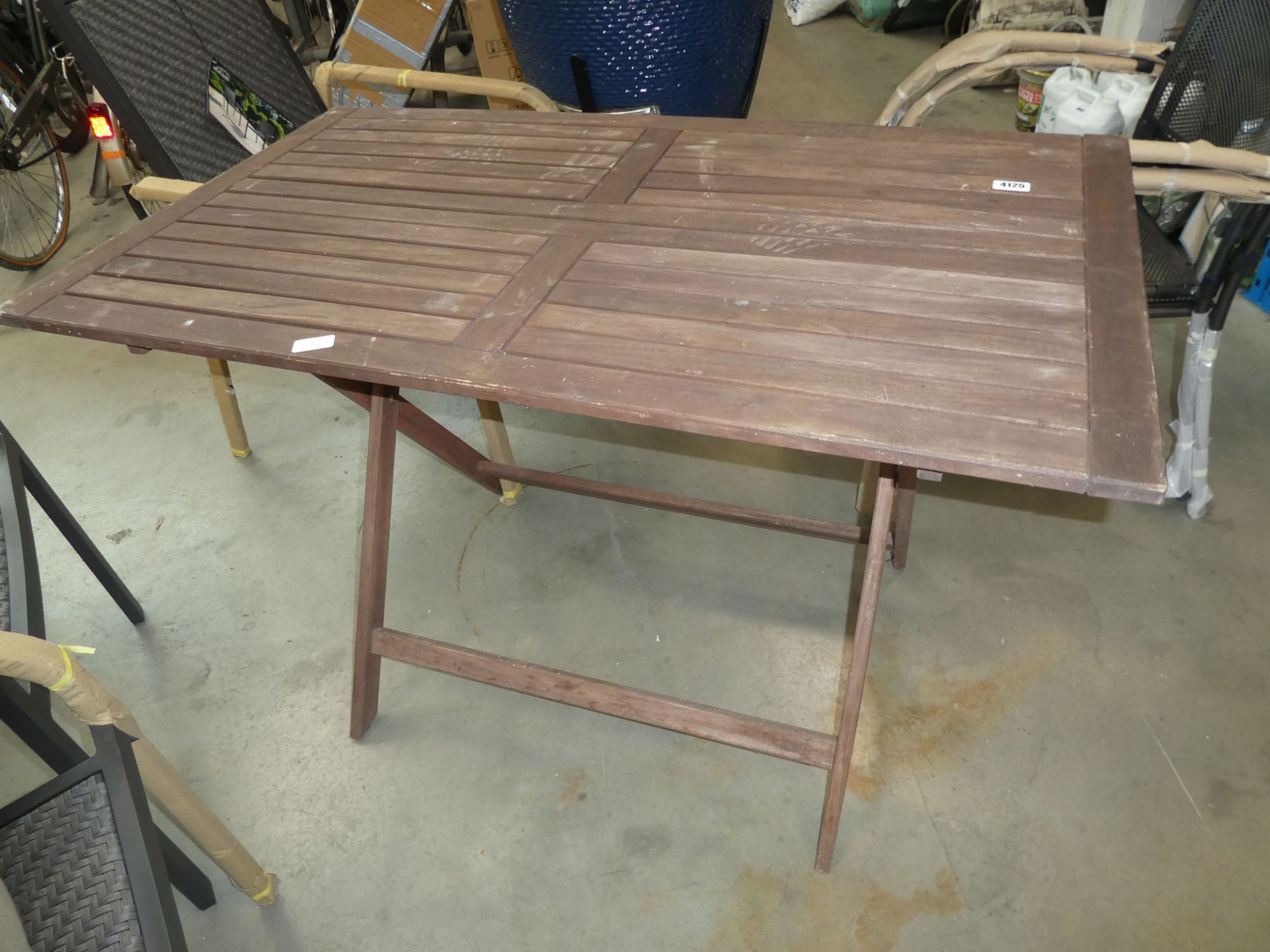 Folding wooden garden table