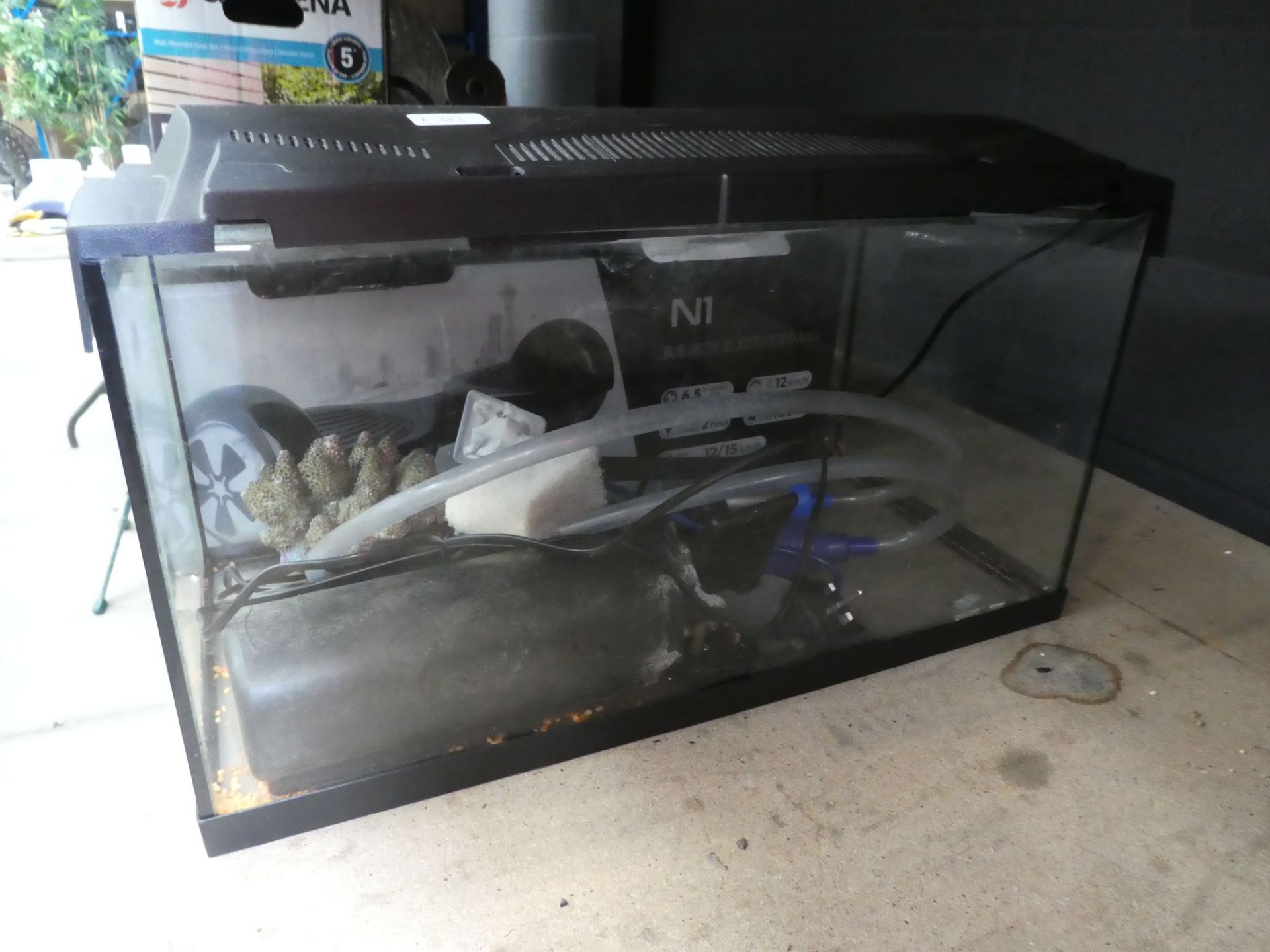 Small aquarium and pump