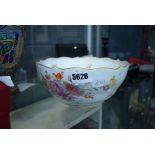 Dresden china floral-patterned bowl