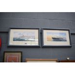 Pair of Ltd Edn. ocean liner prints 'Andes and Rotterdam'