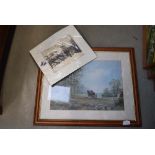 5390 Print of a fisherman plus a print of the ploughing team