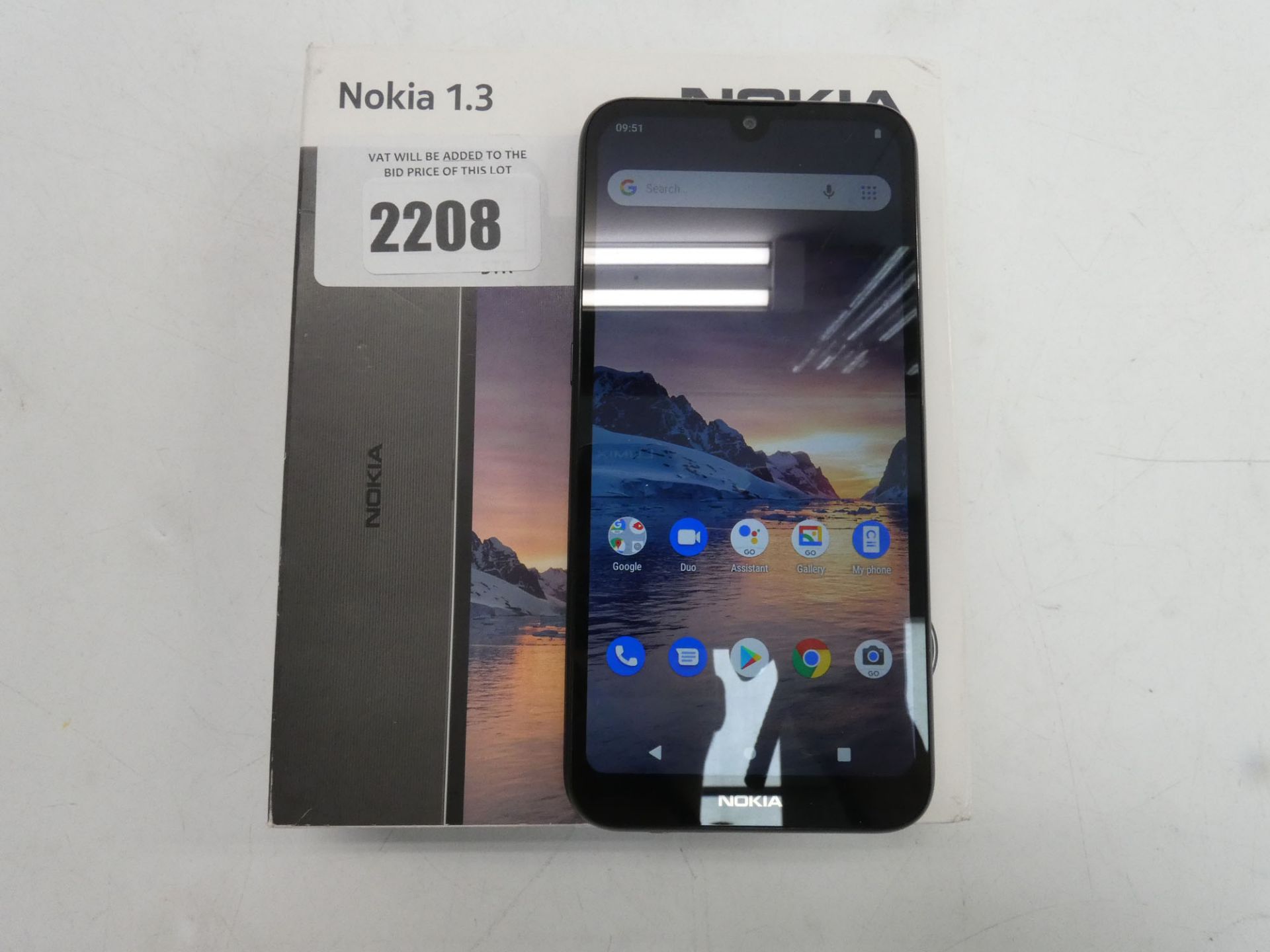 Nokia 1.3 16GB smartphone with box and charger