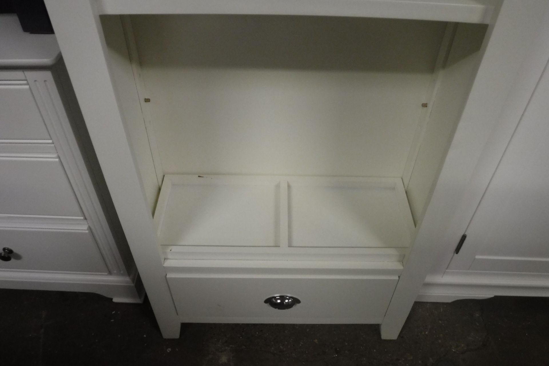 Cream painted oak top bookcase with single drawer, 70cm wide (B,9) - Image 2 of 2