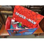 Spiderman seat plus a qty of children's toys