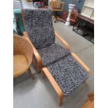 Ikea Bentwood armchair plus a matching footstool