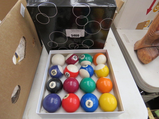 Box containing Pool balls