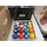 Box containing Pool balls