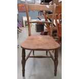 Bar back elm seated provincial dining chair