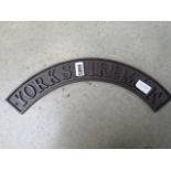 Modern cast iron sign marked Yorkshireman