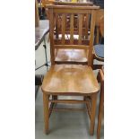 Pair of oak chapel chairs