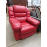 5161 Red leather effect G-plan armchair