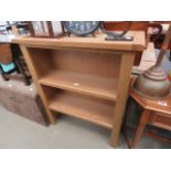 Oak open fronted bookcase