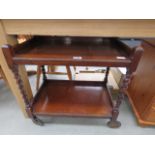 Oak 2 tier tea trolley