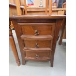 Bow fronted 3 drawer bedside cabinet